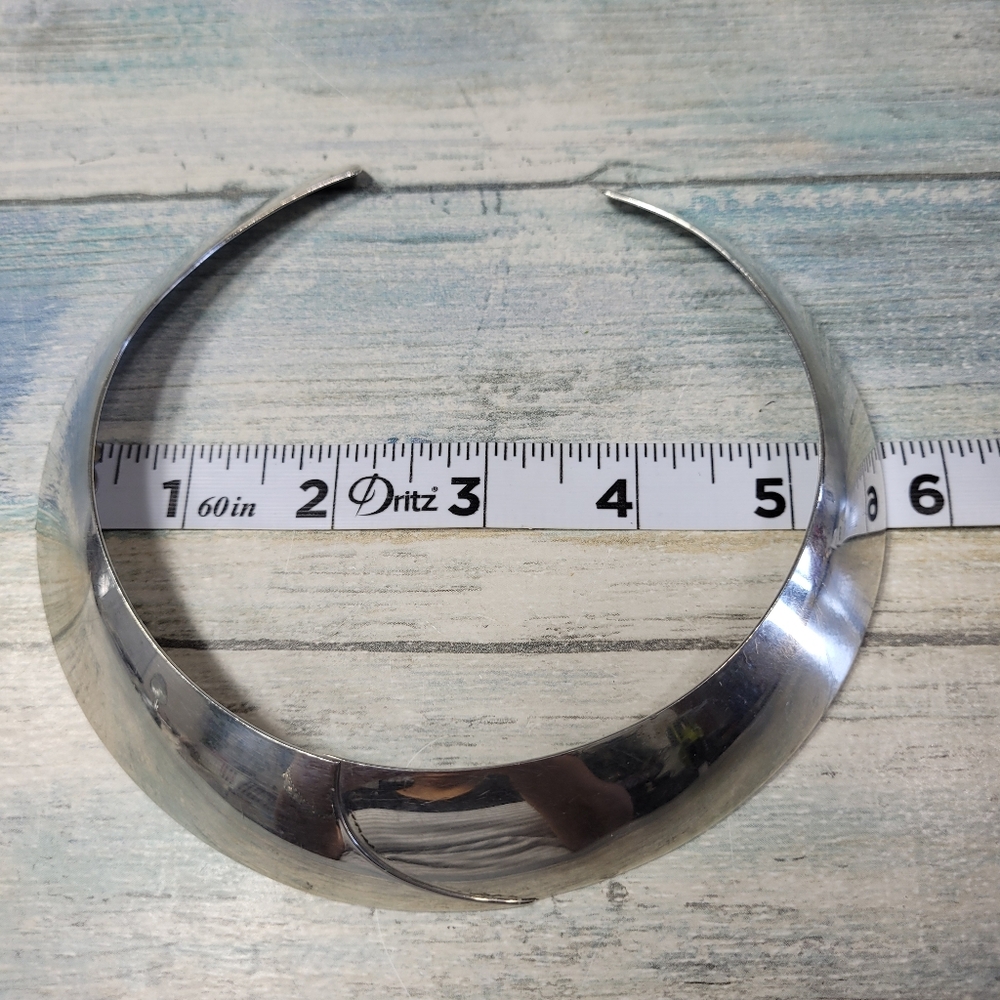 Ed Levin Silver Choker Necklace. - Picture 7 of 10